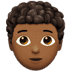 🧑🏾‍🦱 person: medium-dark skin tone, curly hair display on Apple